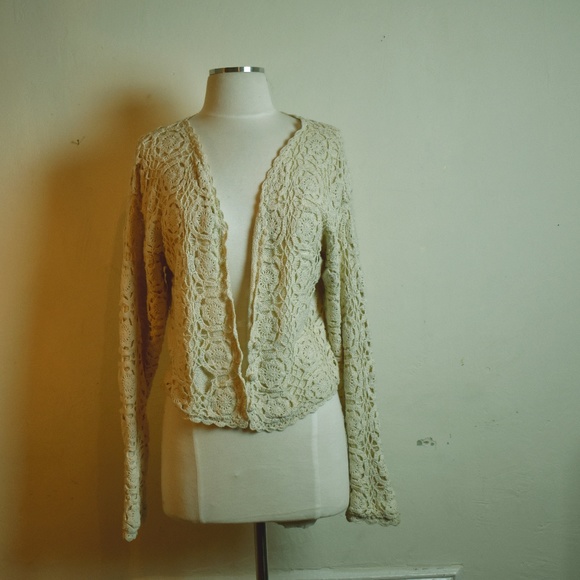 Macrame White Sweater - Picture 1 of 3